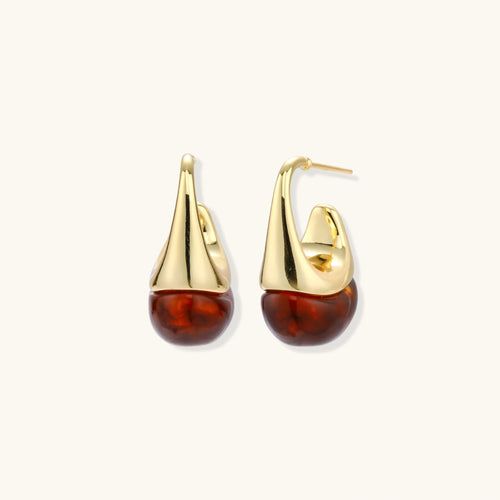 Amber Flow Drop Earrings by Gilded Beauty